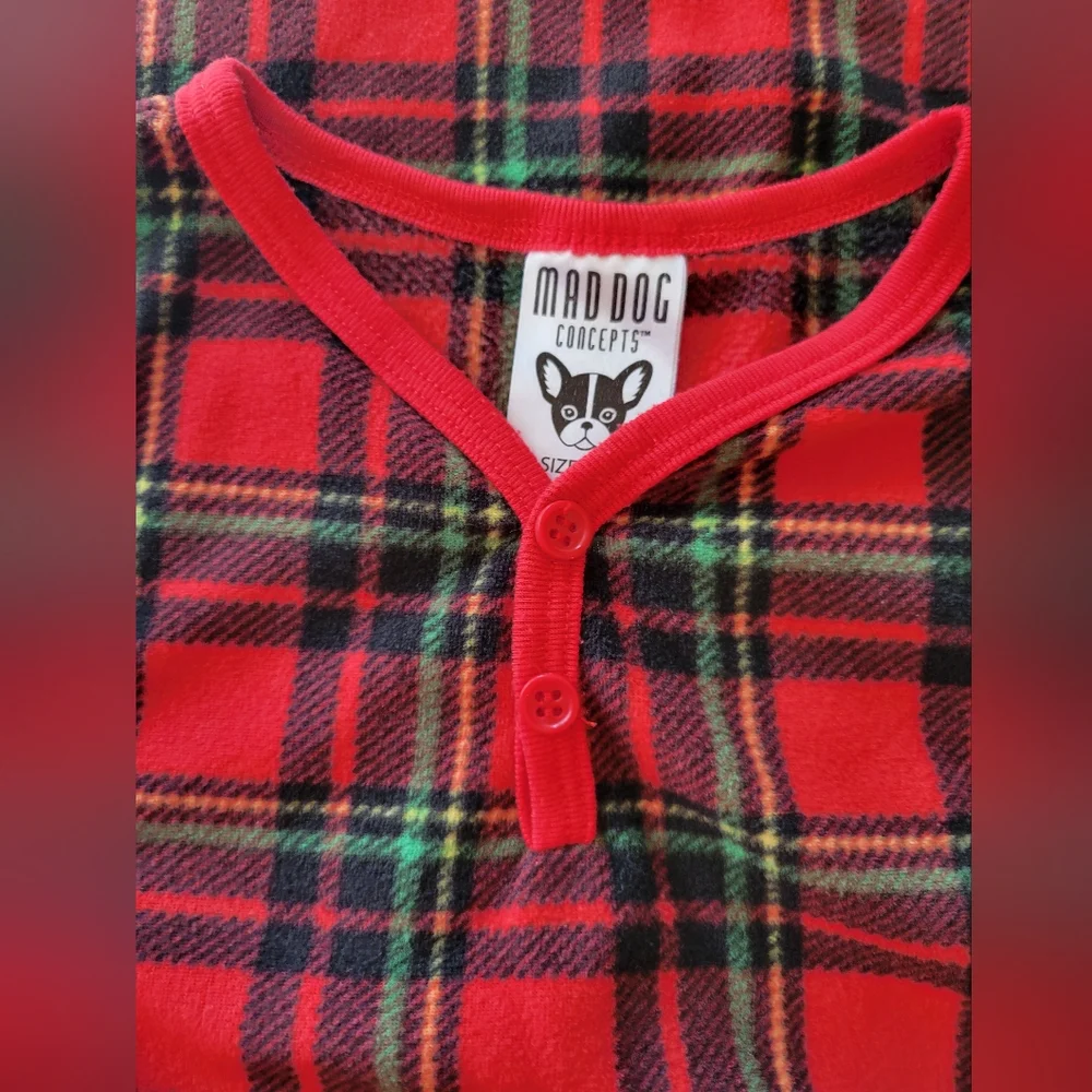 Mad Dog Concepts Girls Red Plaid Nightgown- Pajamas Size 8 (Runs Small)